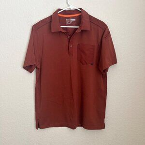 5.11 Tactical Mens Polo Shirt Large Dark Burgundy/Maroon Short Sleeve Viscose